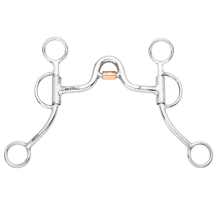 BAR H EQUINE Western Argentine Shank Bit with Ported and Copper Roller - Uhorse