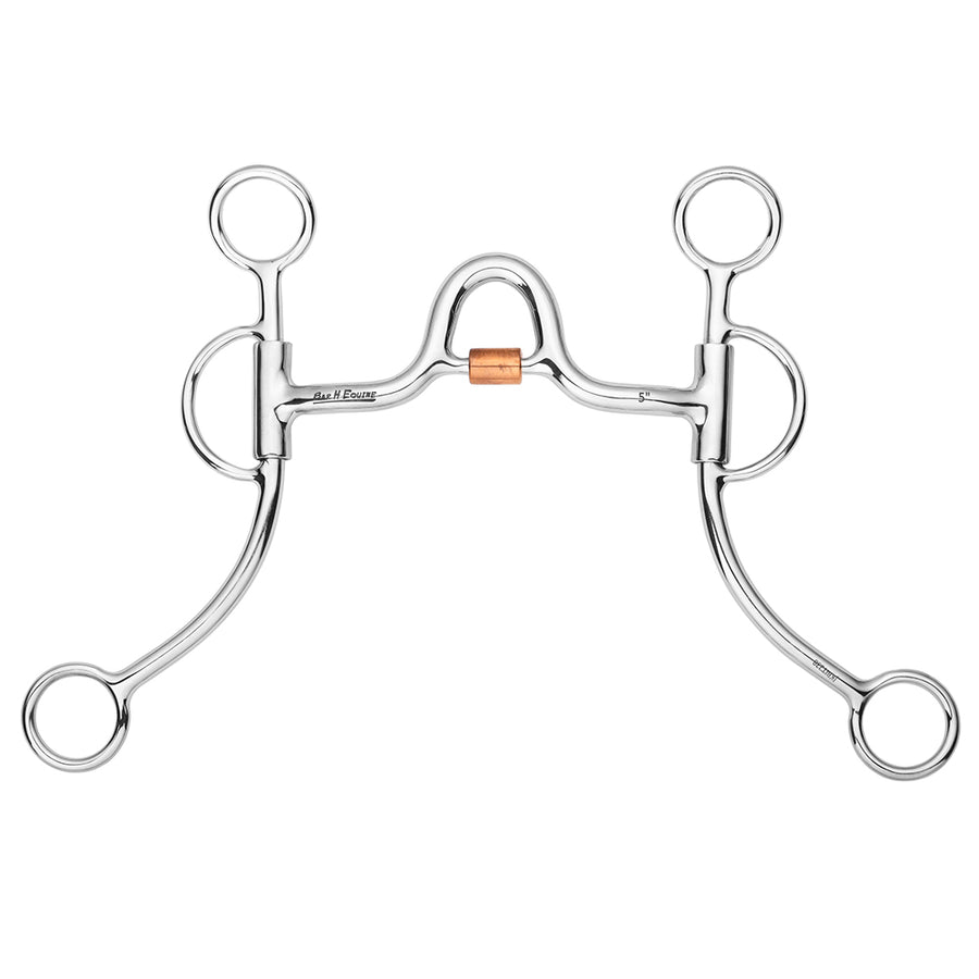 BAR H EQUINE Western Argentine Shank Bit with Port and Copper Roller - Uhorse