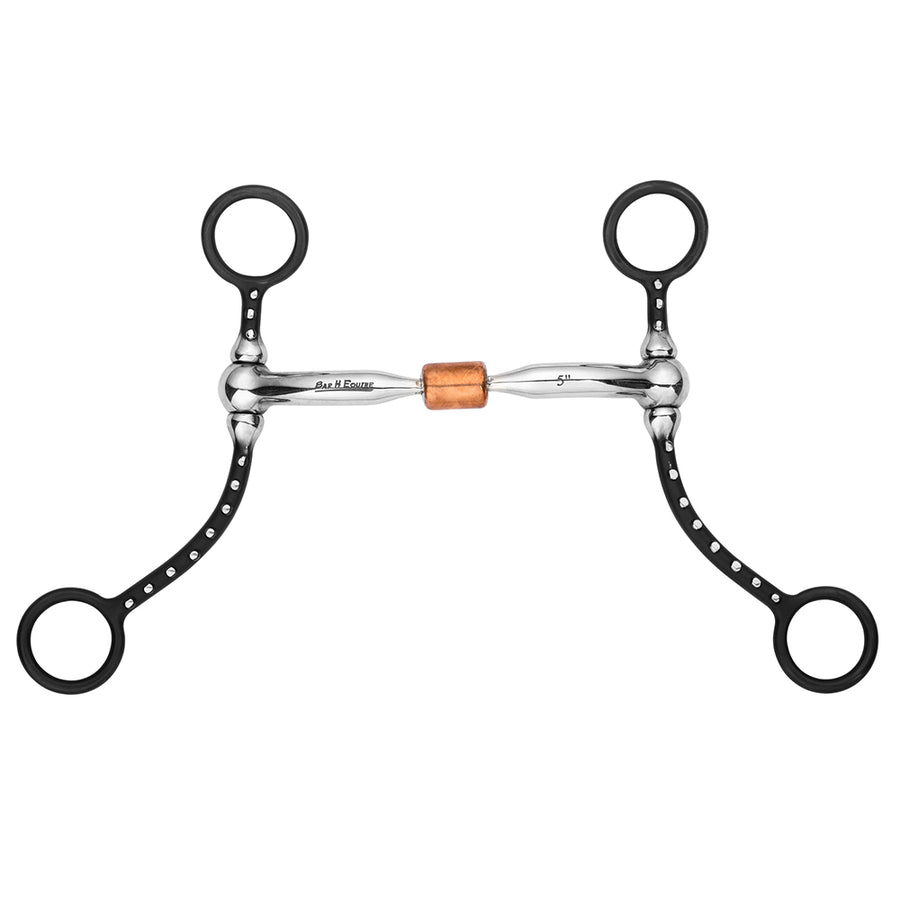 BAR H EQUINE Western Antique Short Shank Bit with Copper Roller and Comfort Mouthpiece - Uhorse