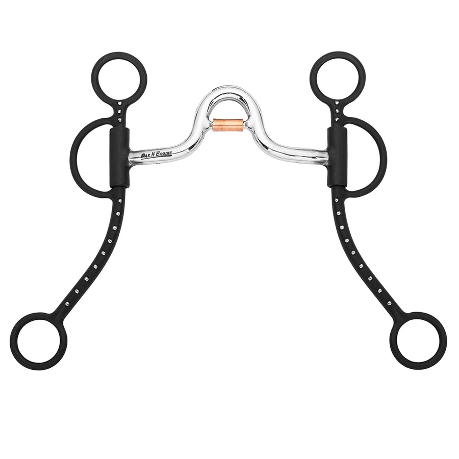 BAR H EQUINE Western Shank Bit with Low Port Copper Roller - Uhorse