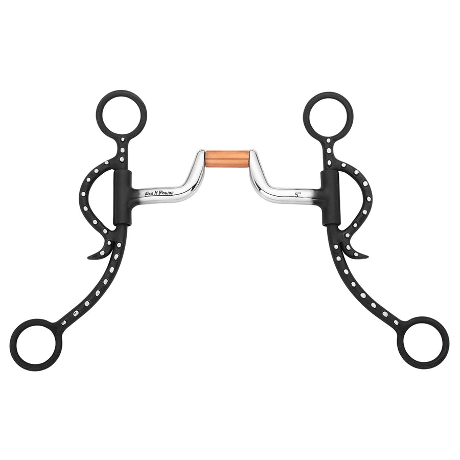 BAR H EQUINE Argentine Shank Bit with Snaffle Ring and Hinged Copper Port - Uhorse