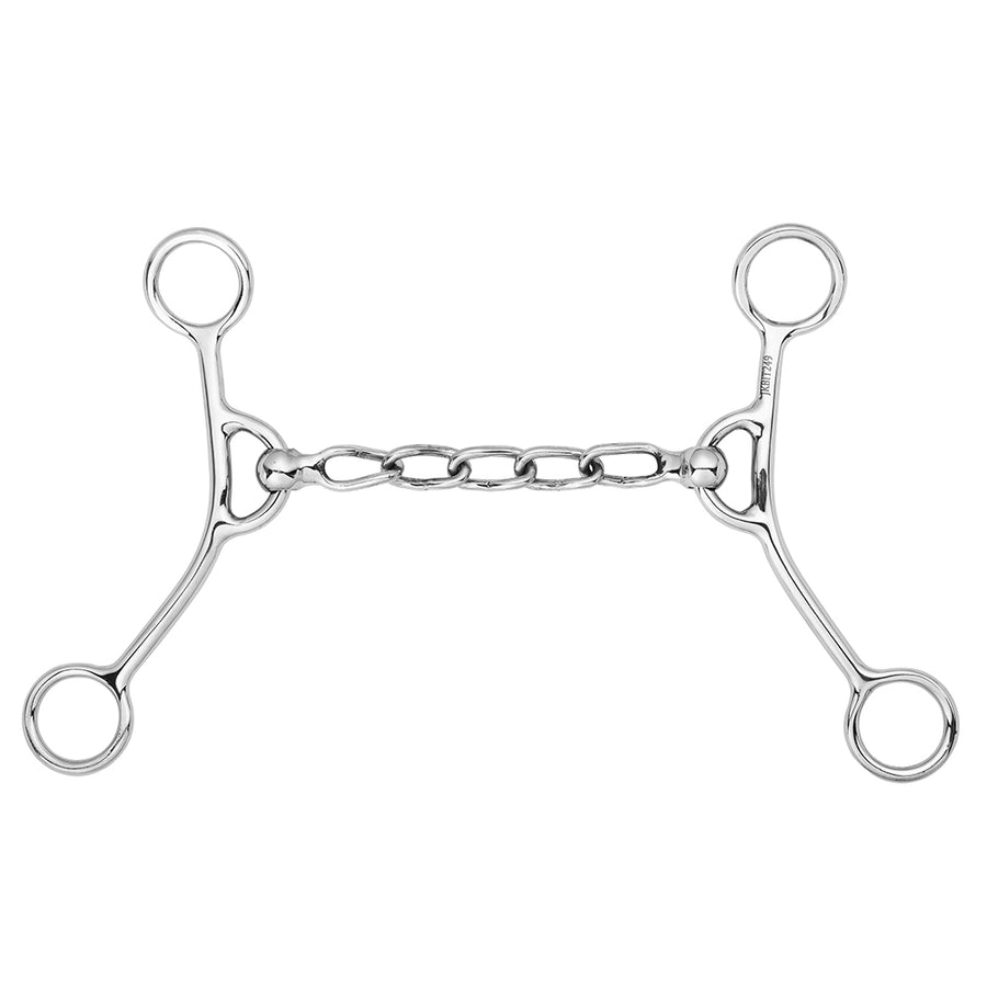 BAR H EQUINE Western Gag Bit with Chain Mouthpiece - Bar H Equine