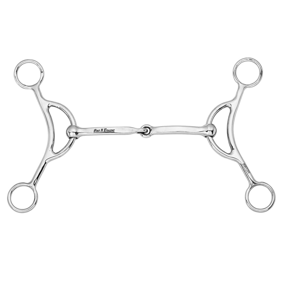 BAR H EQUINE Western Gag Bit with Square Snaffle Mouthpiece Stainless Steel - Uhorse