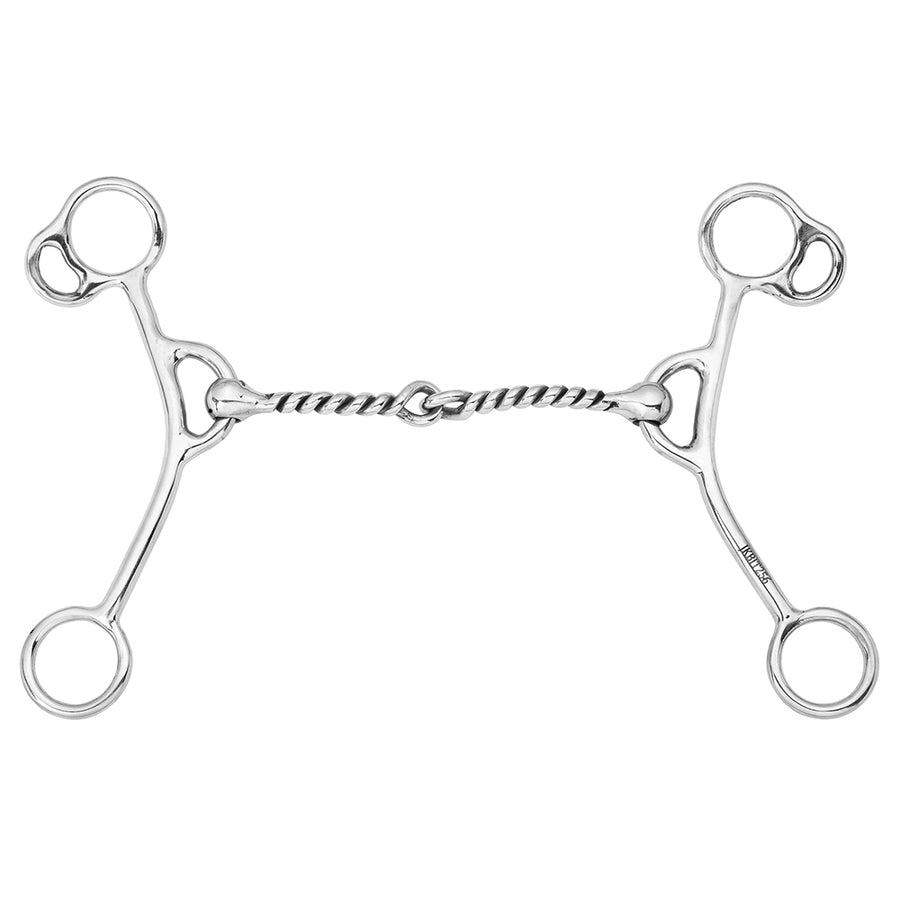 BAR H EQUINE Western Twisted Gag Bit with Wire Jointed Mouthpiece Stainless Steel - Uhorse