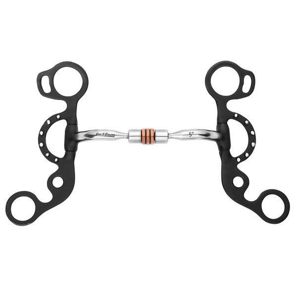 BAR H EQUINE Western Argentine Shank Bit with Comfort Mouthpiece and Copper Rollers - Uhorse