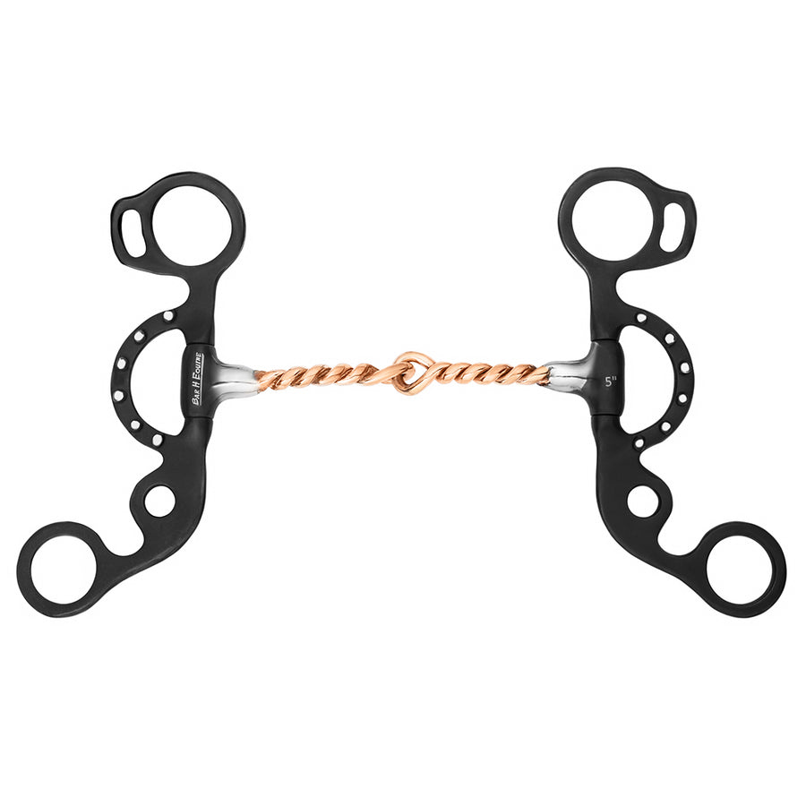 BAR H EQUINE Western Argentine Shank with Copper Twisted Wire Mouthpiece - Uhorse