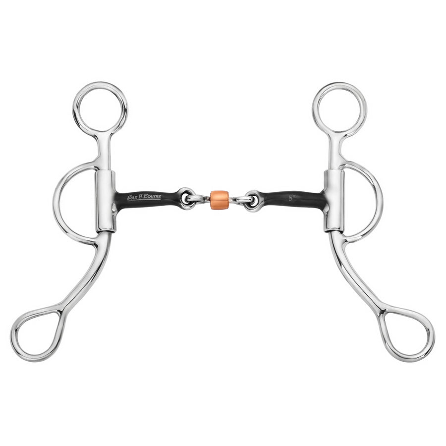 BAR H EQUINE Western Argentine Shank Bit with Copper Roller and Sweet Iron Mouthpiece - Uhorse