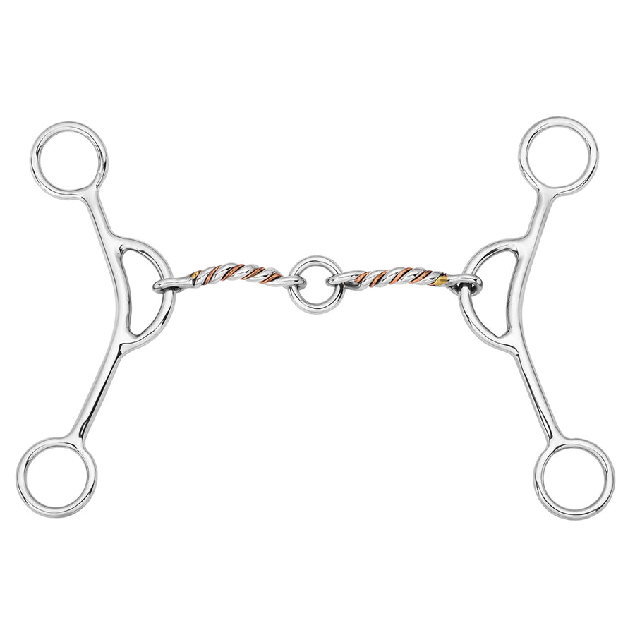 BAR H EQUINE Western Argentine Gag Bit Twisted Copper Wire Mouthpiece with Life Saver Link - Uhorse