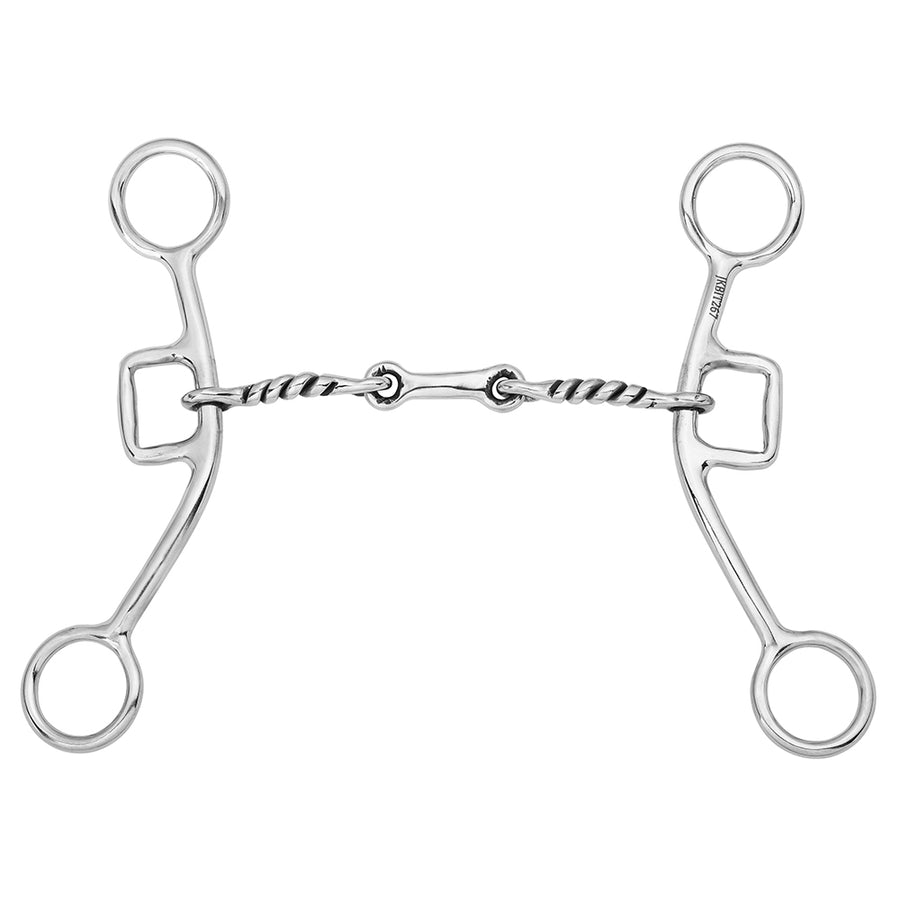 BAR H EQUINE Western Gag Bit Twisted Wire Dogbone Stainless Steel - Uhorse