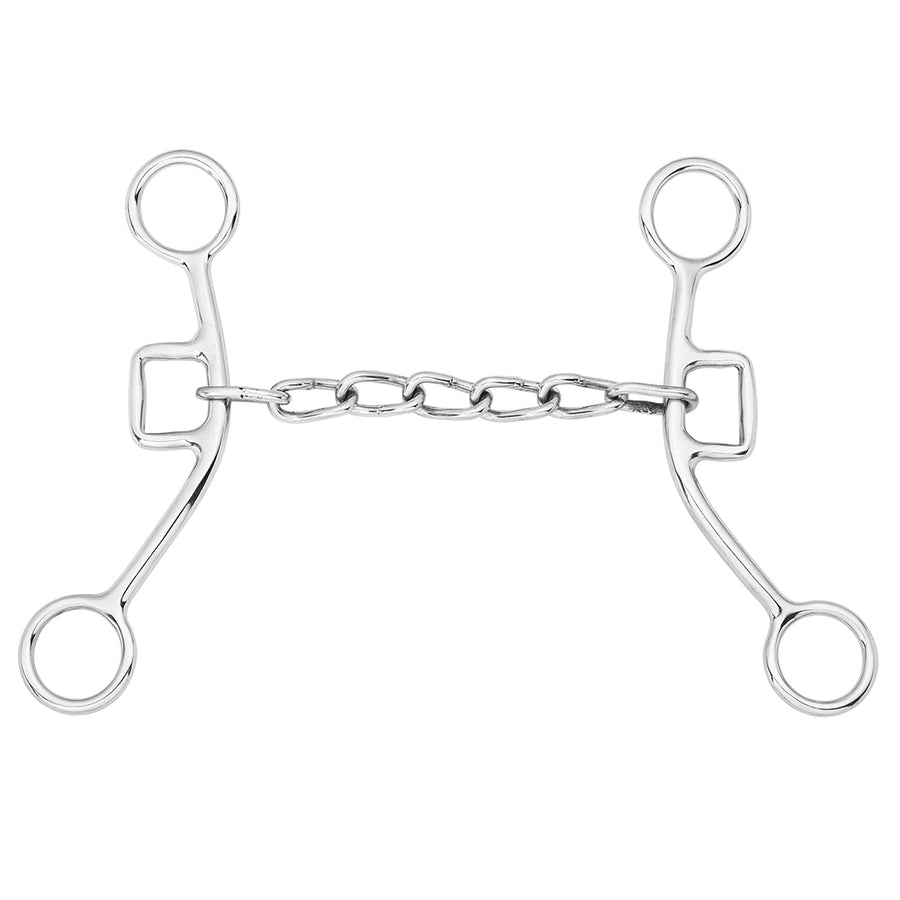 BAR H EQUINE Western Gag Bit with Chain Mouthpiece Stainless Steel - Uhorse