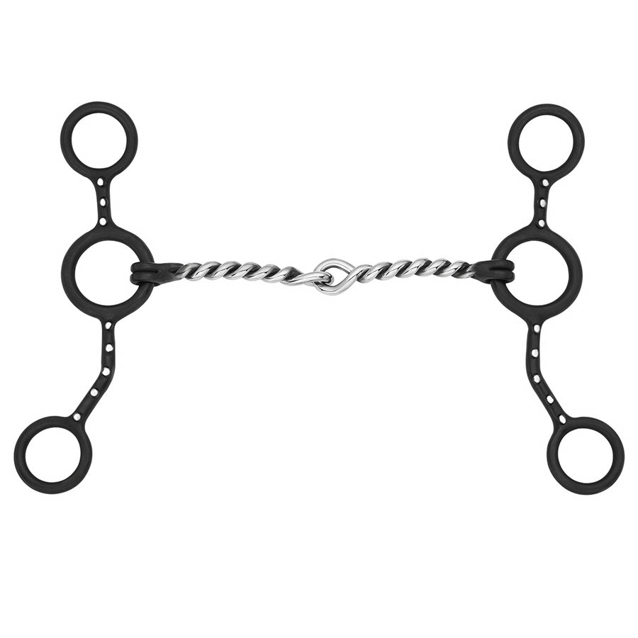 BAR H EQUINE Western Cowhorse Junior Bit with Silver Dots and Twisted Wire Mouthpiece - Uhorse