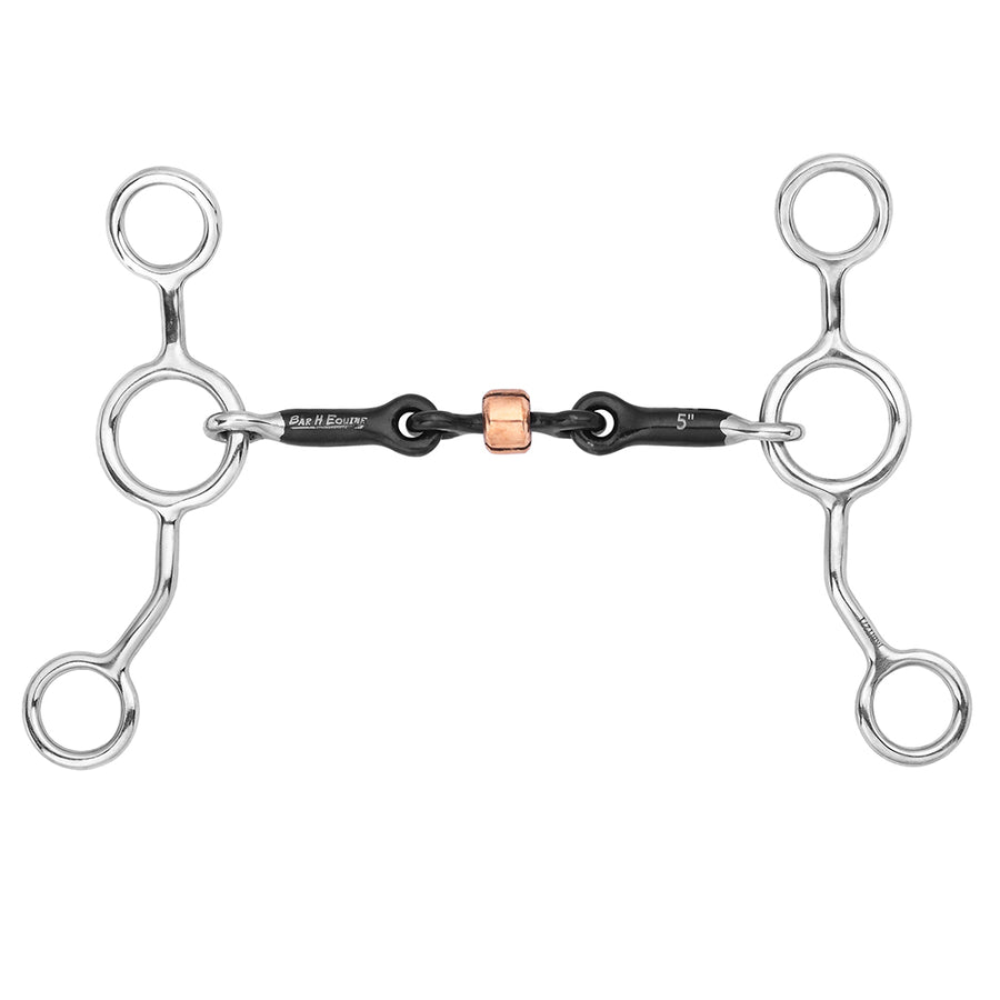 BAR H EQUINE Cowhorse Junior Bit with Sweet Iron and Copper Roller Mouthpiece - Uhorse