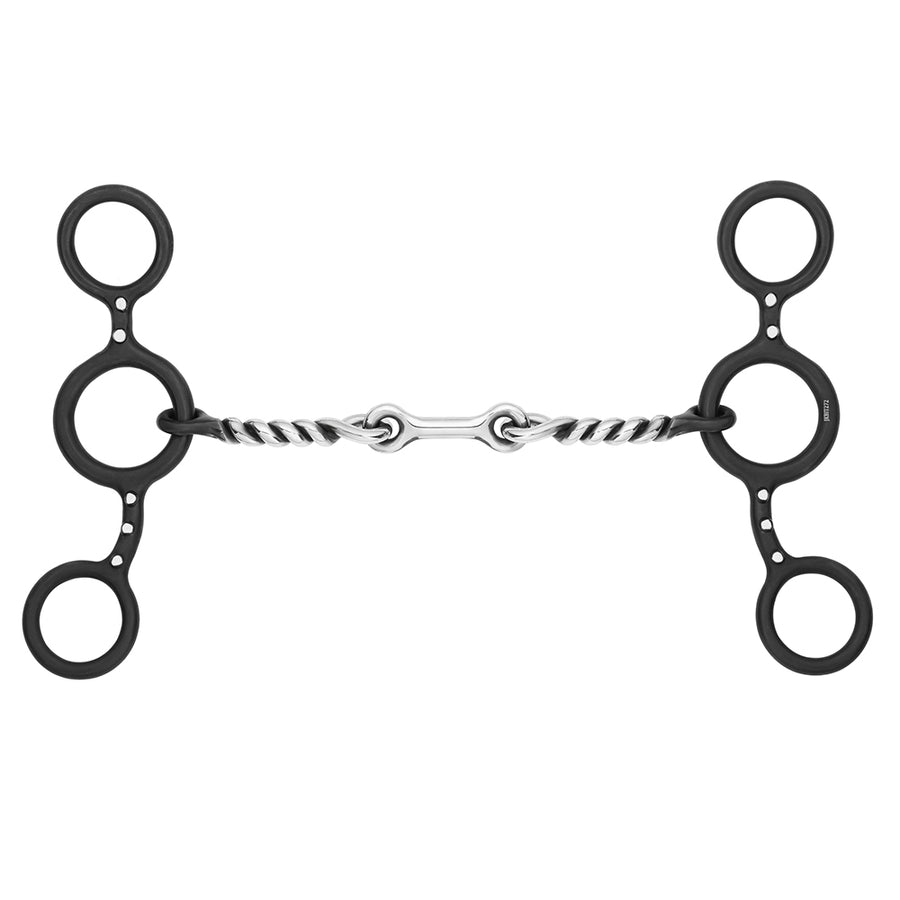 BAR H EQUINE Cowhorse Junior Gag Bit Sweet Iron with Twisted Wire and Dogbone Mouthpiece - Uhorse