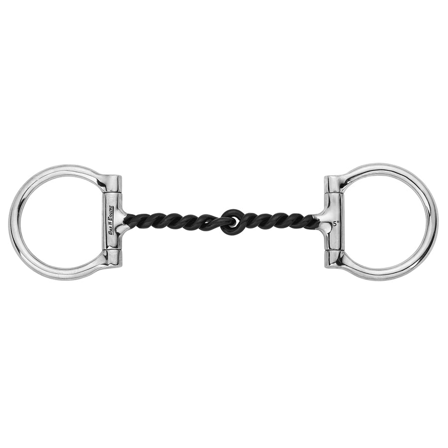 BAR H EQUINE Western D-Ring Snaffle Bit with Sweet Iron Twisted Wire Mouthpiece - Uhorse