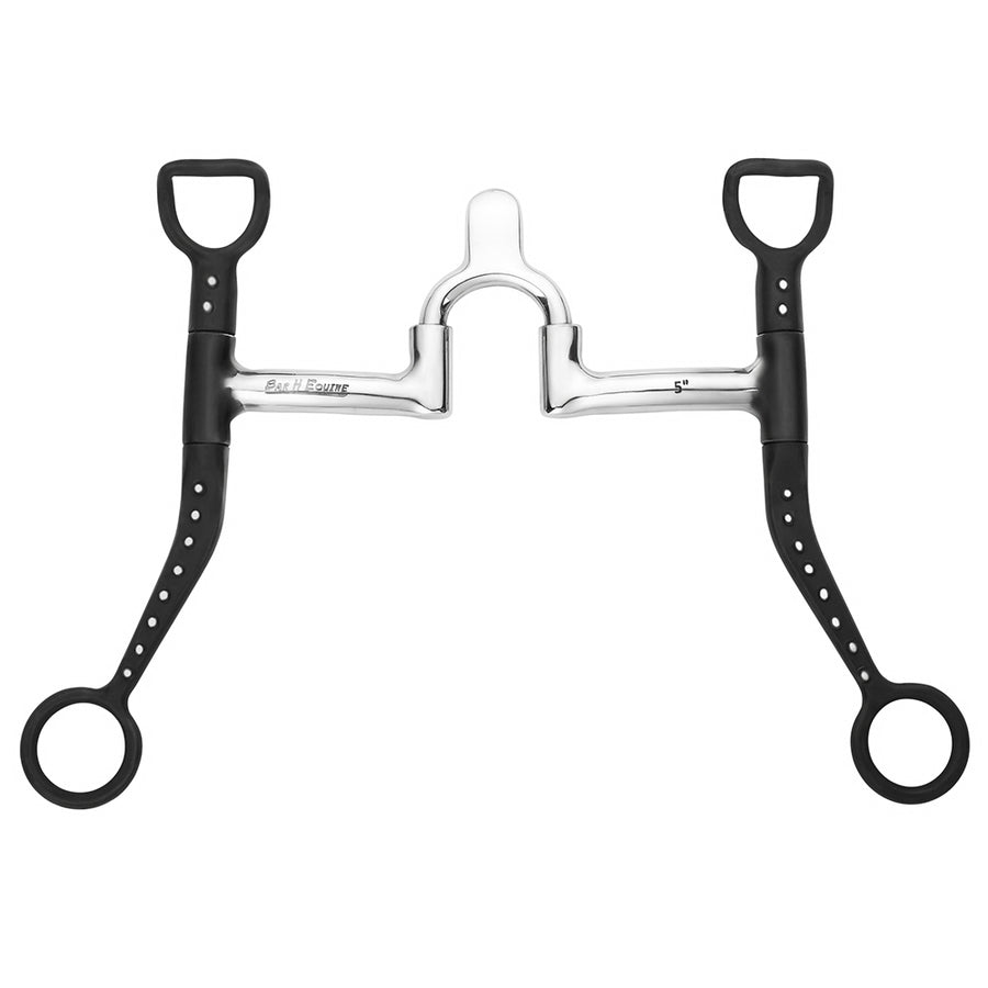 BAR H EQUINE Western Curb Bit with Silver Dotted Shanks and Cathedral Port - Uhorse
