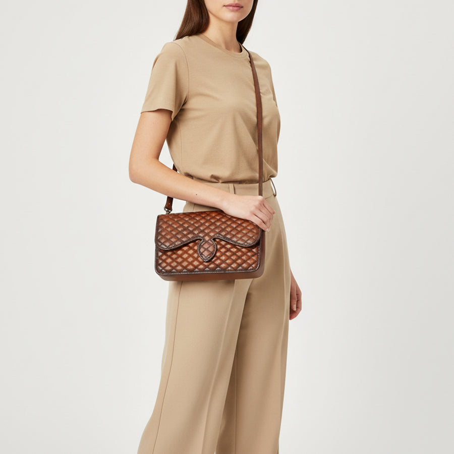 American Darling Cross body Bag Western Quilted Genuine Leather Purse with Hand-Stitched Accents and Premium YKK Zipper