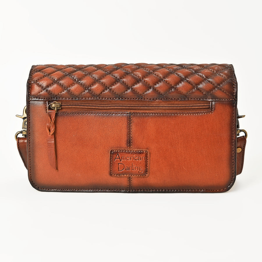 American Darling Cross body Bag Western Quilted Genuine Leather Purse with Hand-Stitched Accents and Premium YKK Zipper