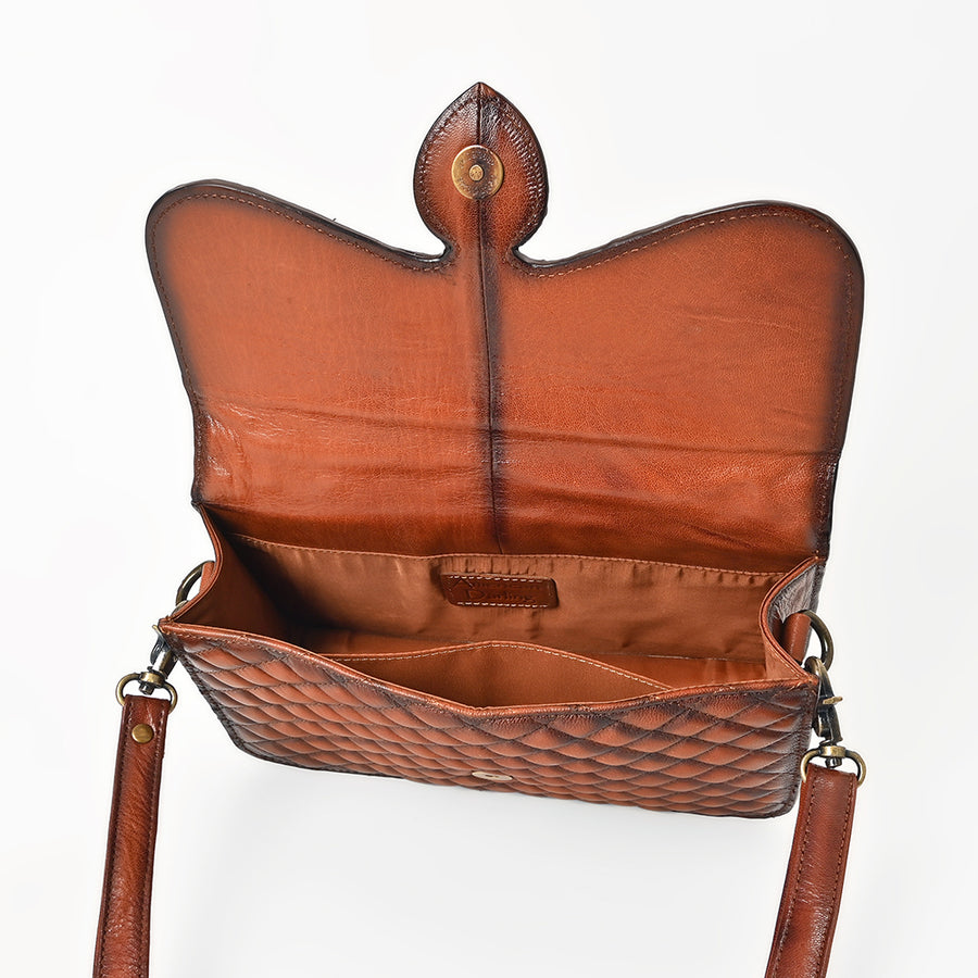 American Darling Cross body Bag Western Quilted Genuine Leather Purse with Hand-Stitched Accents and Premium YKK Zipper