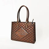 American Darling Western Leather Tote Bag Quilted Boot Stitched Embroidery Genuine Full Grain Leather Handcrafted Shoulder Bag