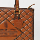 American Darling Premium Quilted Leather Handbag with Embossed Detail & Dual Handles – Elegant Structured Tote for Women