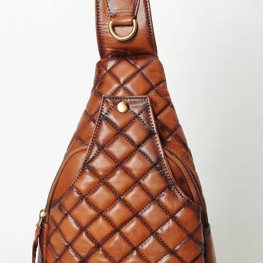 American Darling Sling Bag Beautifully Quilted Genuine Leather women