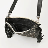American Darling Full Grain Leather Crossbody Shoulder Bag Women Embroidered with Fringes & Adjustable Strap