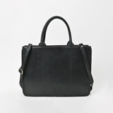 American Darling Black Western Cutwork Leather Handbag for Women – Embossed Tooled Satchel