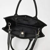 American Darling Black Western Cutwork Leather Handbag for Women – Embossed Tooled Satchel