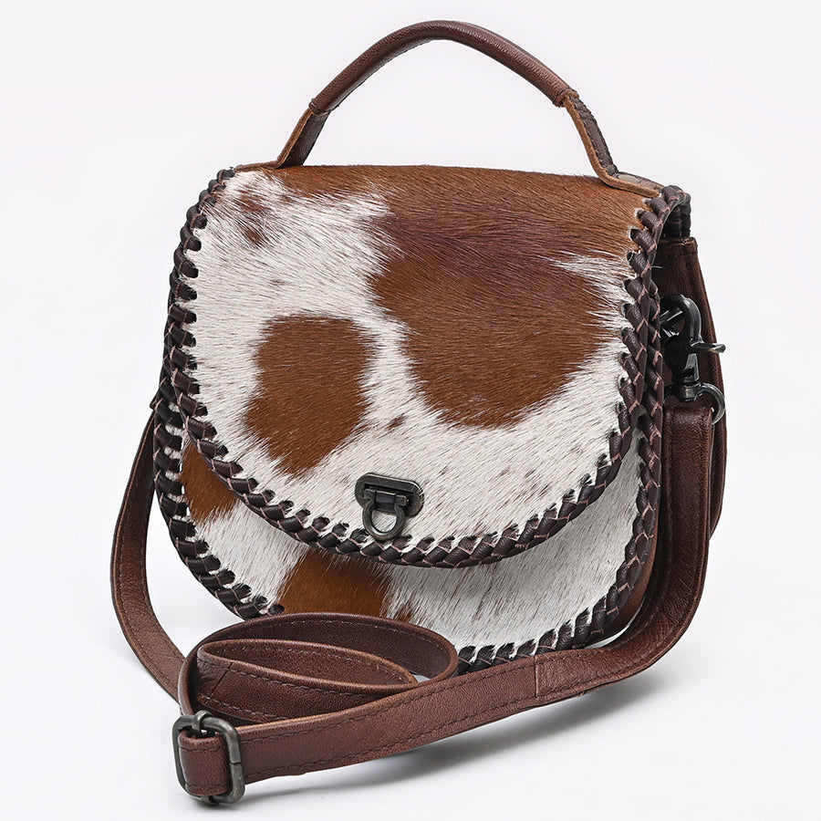 American Darling Hair-On Cowhide Genuine Leather Western Crossbody Bag - Uhorse