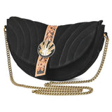 American Darling Western Suede Cross body Bag - Hand Tooled Floral Trim and Concho - Uhorse