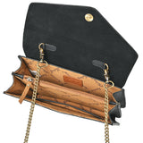 American Darling Messenger Bag Hand Tooled Floral Genuine Leather Western Purse with Hair-On Cowhide and Buck Stitching