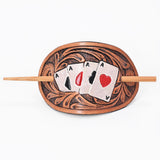 American Darling Leather Hair Stick Barrette Hair Accessories - Uhorse