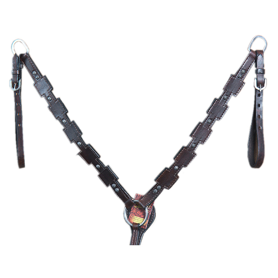 HILASON W. H. Breast Collar Tk. Genuine American Leather Dark Brown – by Hilason – Cowboy and equestrian accessories