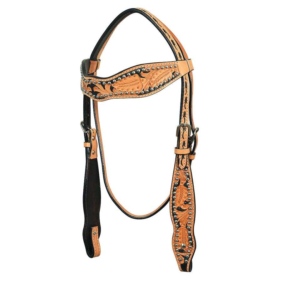 HILASON Western Horse Headstall Tack Genuine American Leather Tan - Uhorse