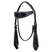 HILASON Western Horse Headstall Genuine American Leather Black