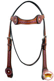 HILASON Western Horse Headstall Genuine American Leather brown