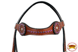 HILASON Western Horse Headstall Genuine American Leather brown