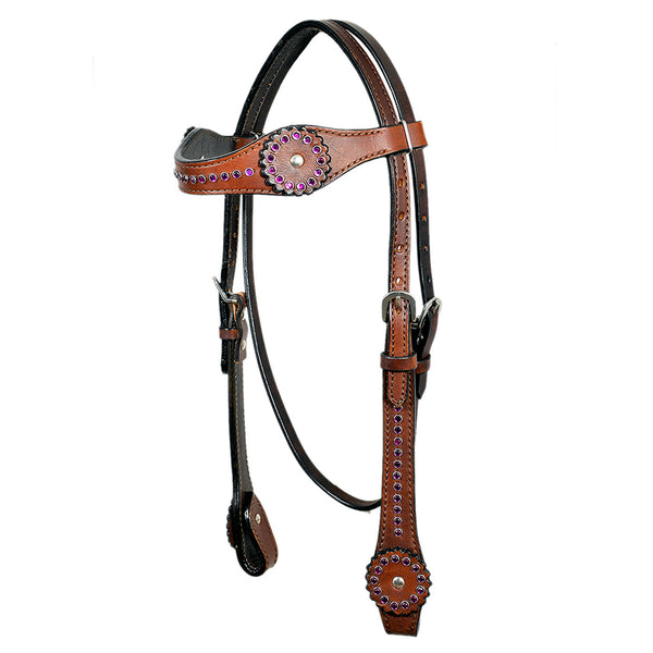 HILASON Western Horse Headstall Genuine American Leather brown - Uhorse