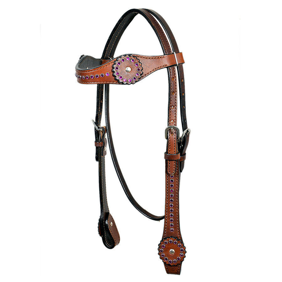 HILASON Western Horse Headstall Genuine American Leather brown - Uhorse