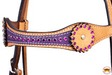 HILASON Western Horse Headstall Genuine American Leather Tan
