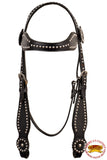HILASON Western Horse Headstall Genuine American Leather dark brown