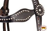 HILASON Western Horse Headstall Genuine American Leather dark brown