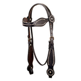 HILASON Western Horse Headstall Genuine American Leather dark brown