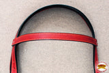 HILASON Western Horse Headstall Genuine American Leather red