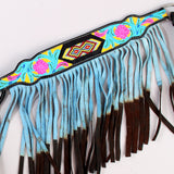 Hilason Western Horse Breast Collar Leather Beaded Inlay Turquoise