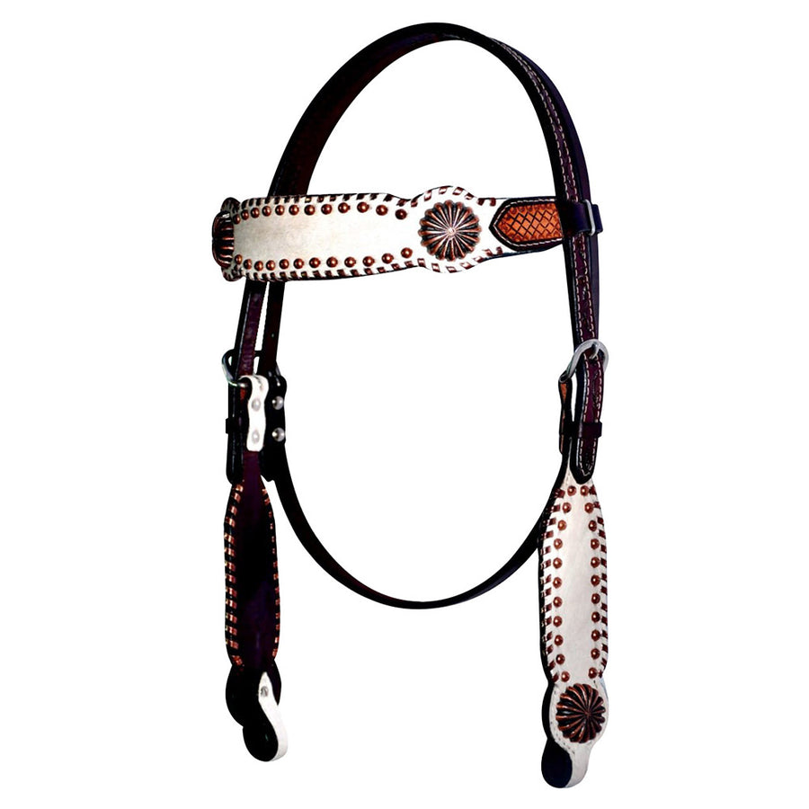 Bar H Equine American Leather Horse Saddle Tack Headstall | Classy Brown Collection