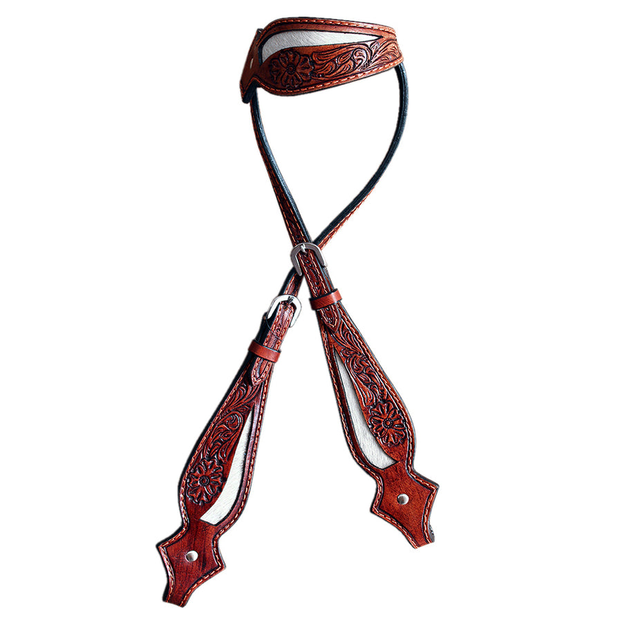HILASON Western Horse Headstall Genuine American Leather Floral brown - Uhorse