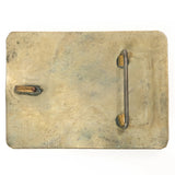 American Darling  Belt Buckle Engraved Brass Turquoise Rhinestone Scrollwork