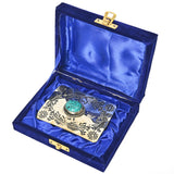 American Darling  Belt Buckle Engraved Brass Turquoise Rhinestone Scrollwork