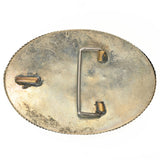 American Darling  Belt Buckle Engraved Brass Turquoise Rhinestone Scrollwork